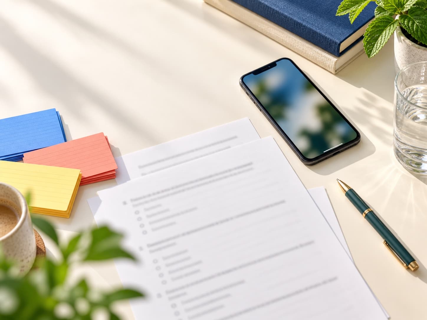 Illustrative study notes and flashcards