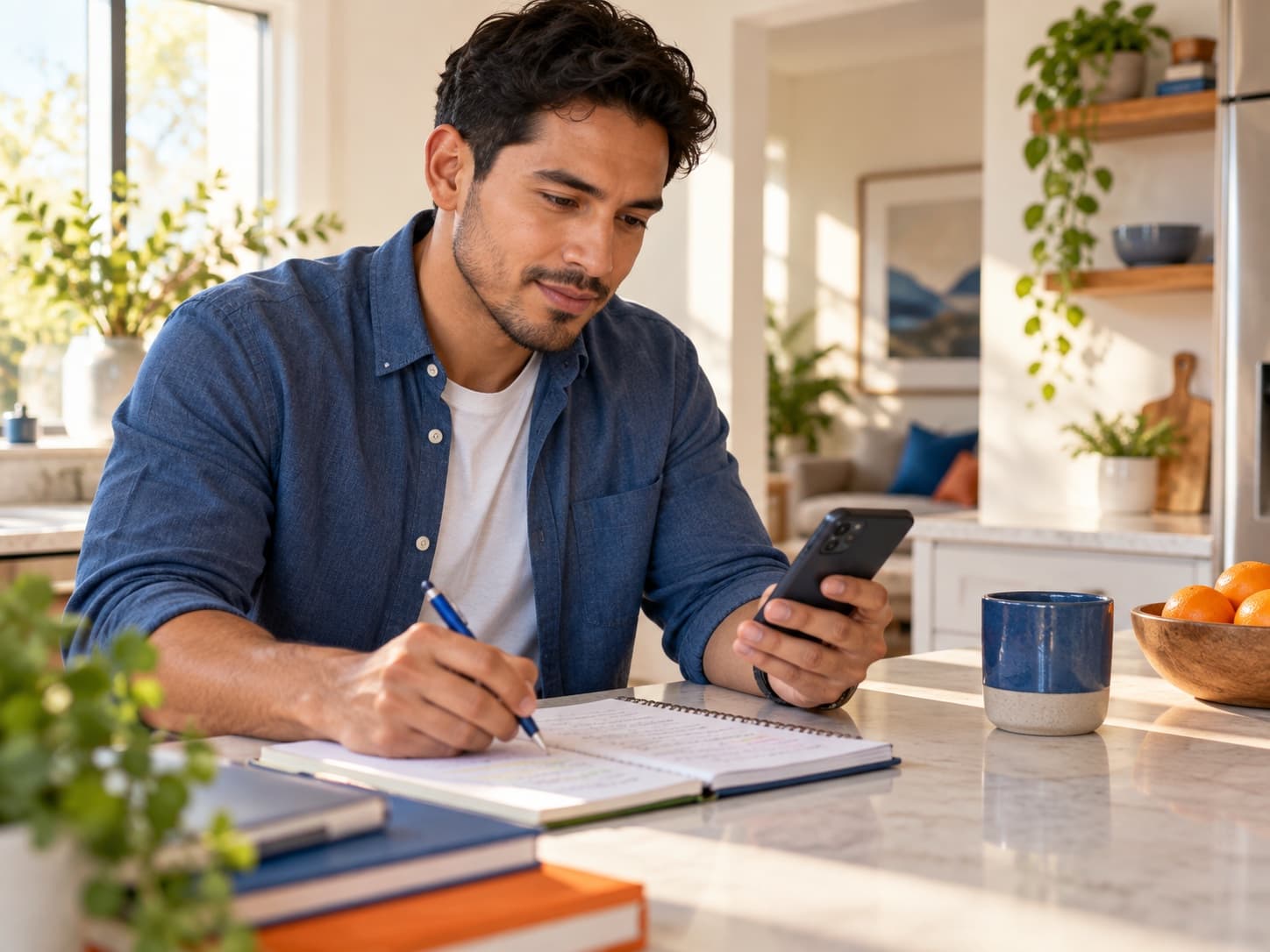 Illustrative phone-based study session